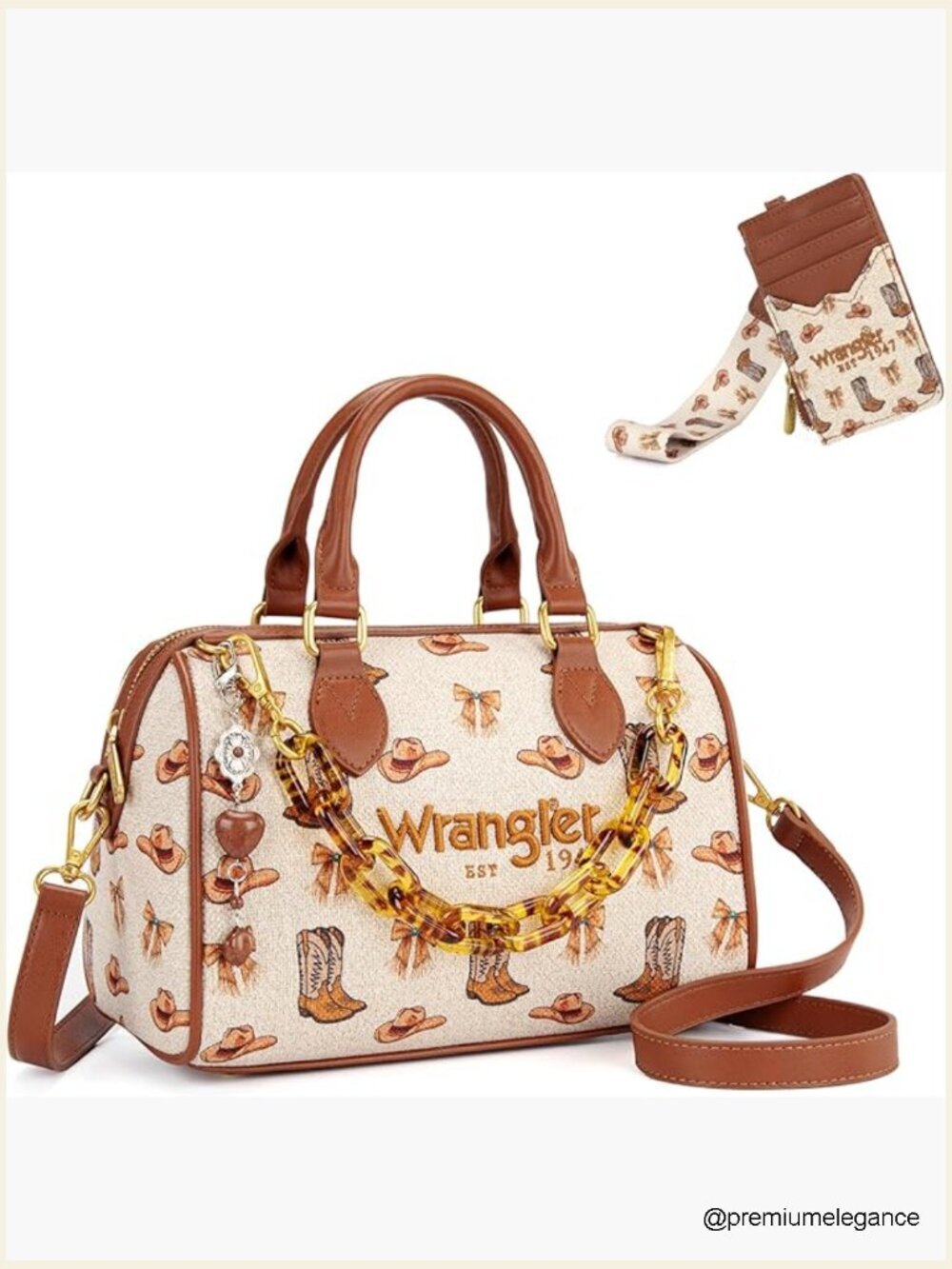 Top Handle Bag with Wristlet Cardholder Set